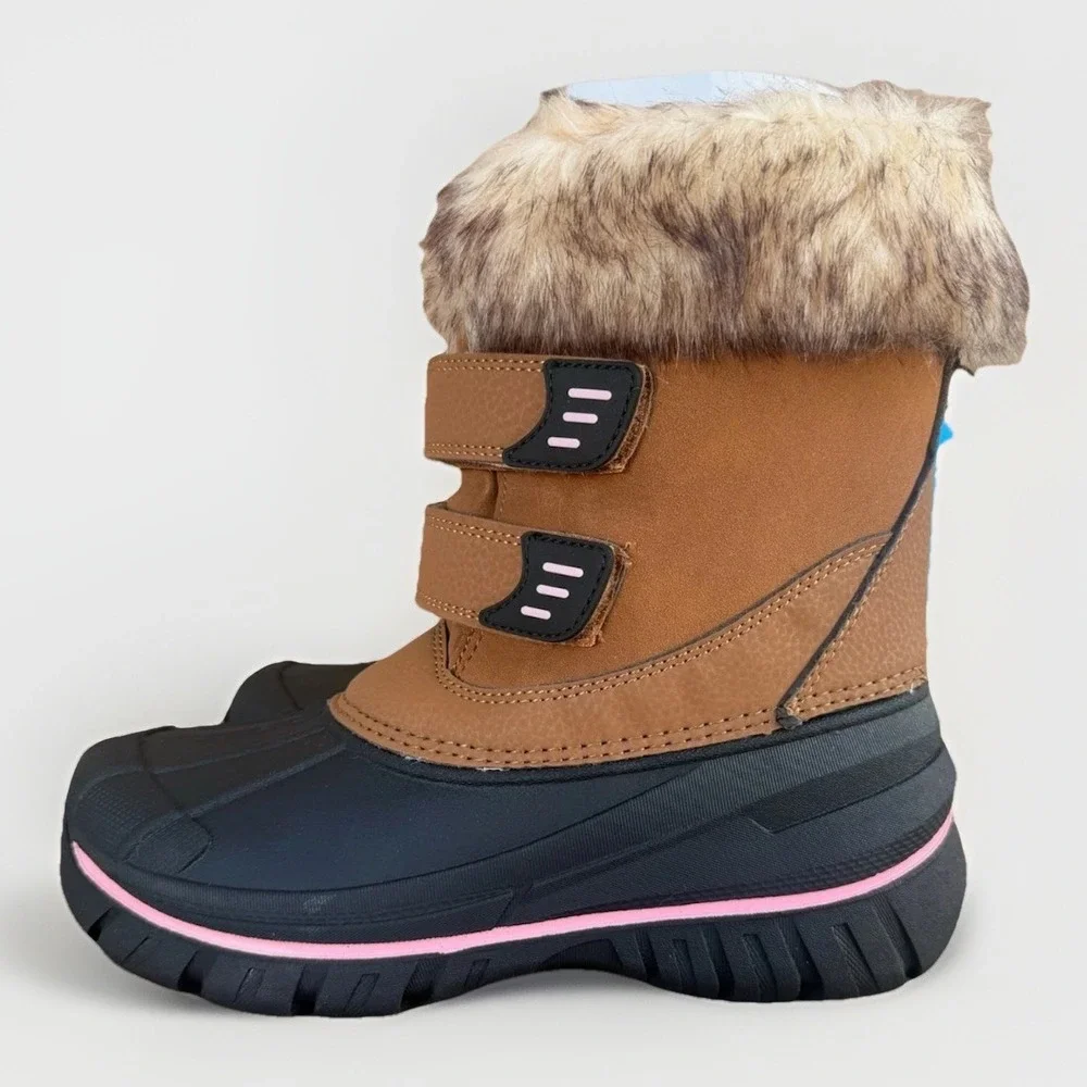 Stride Rite 360 Betty Winter Snow Boot Unisex-Child Size 3 Brown Black Calf High